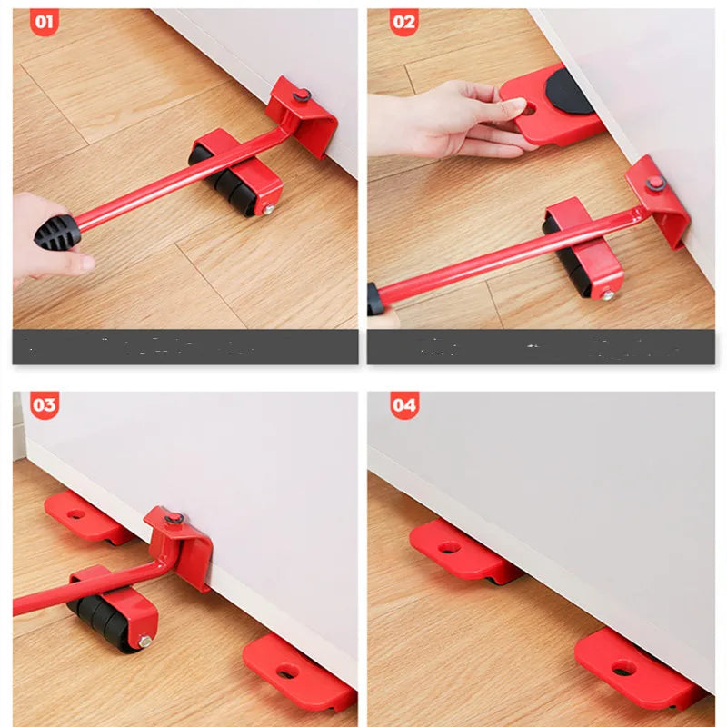 Kit de déménagement de meubles avec roulettes, outils de levage et de transport, barre de déplacement, appareil pour déplacer des objets lourds, outil manuel