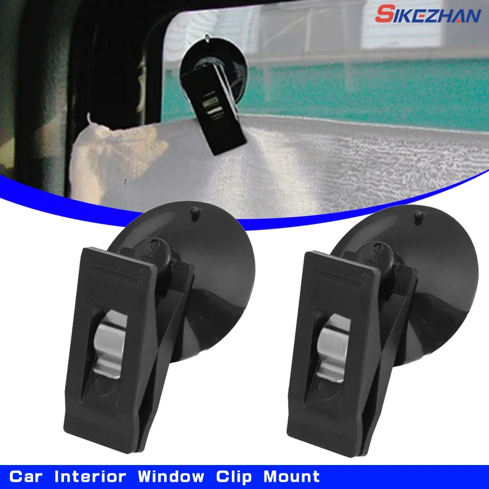 1 à 2 paires de fixations à ventouse noires pour vitre intérieure de voiture, support amovible pour pare-soleil, rideau, serviette ou ticket