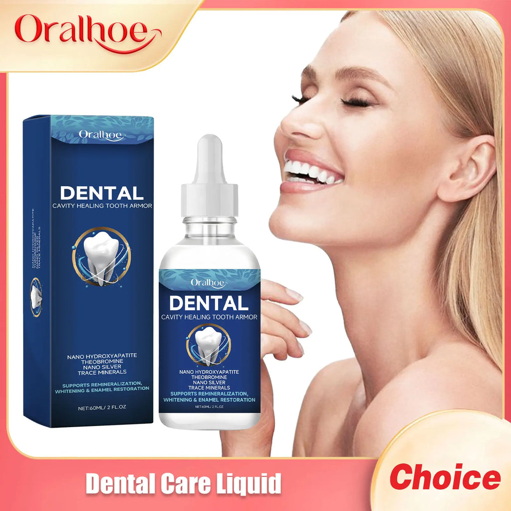 Sérum Oralhoe Soin Dentaire Liquide, Haleine Fraîche Longue Durée, Nettoyage en Profondeur, Hygiène Buccale, Élimine la Plaque, Taches, Sérum Blanchissant pour les Dents 60 ml
