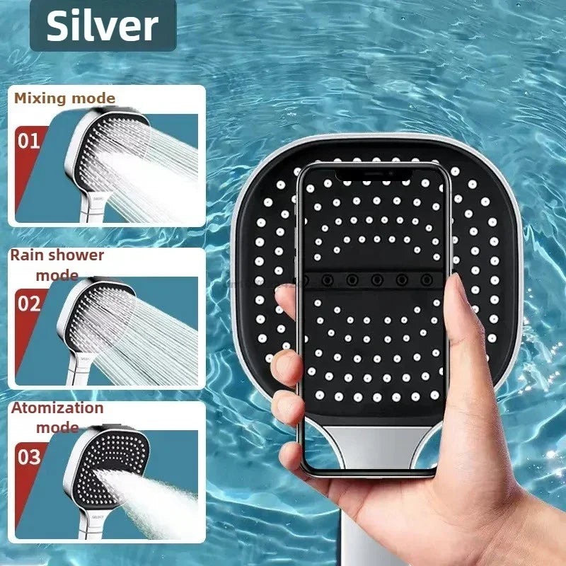 Pommeau de douche haute pression à 3 Modes, pommeau de douche à économie d'eau, pulvérisateur de Massage d'eau réglable, accessoires de salle de bain à domicile