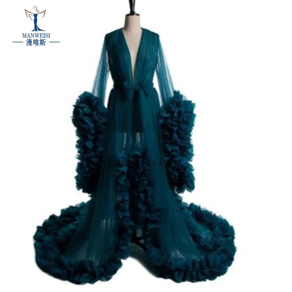 Robes de maternité, peignoirs longs en tulle pour femmes, robes de chambre pour séances photo, anniversaires, robes de mariée sexy et moelleuses, vêtements de nuit pour fêtes, robes sur mesure 2021