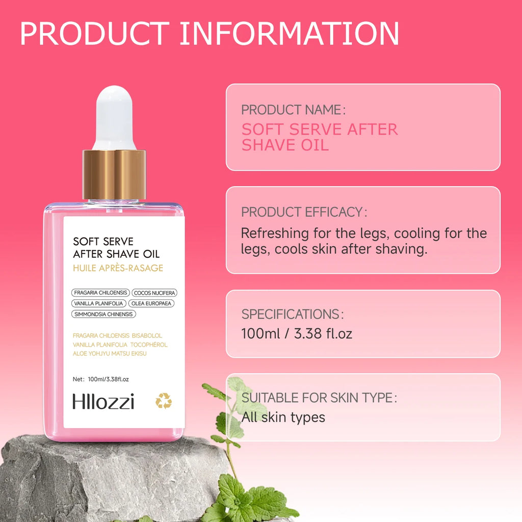 Huile après-rasage parfum fraise (100 ml / 3,38 oz liq.) Hydrate et nourrit intensément la peau. Sérum hydratant pour hommes et femmes