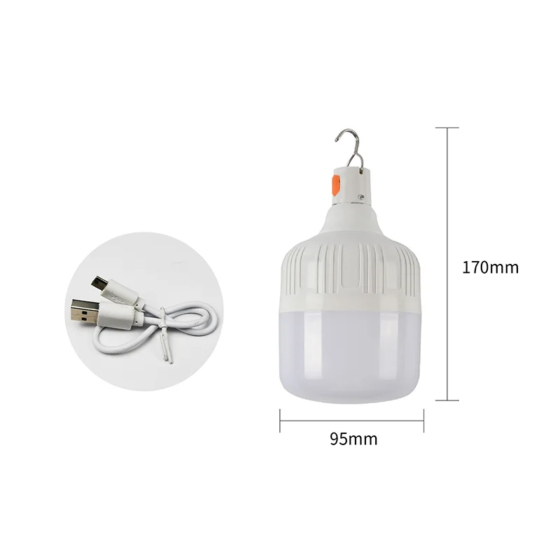 Portable Rechargeable LED Camping Light with Hook Dimmable Tent Lantern Emergency Night Lamp for Hiking Travel Adventure Use