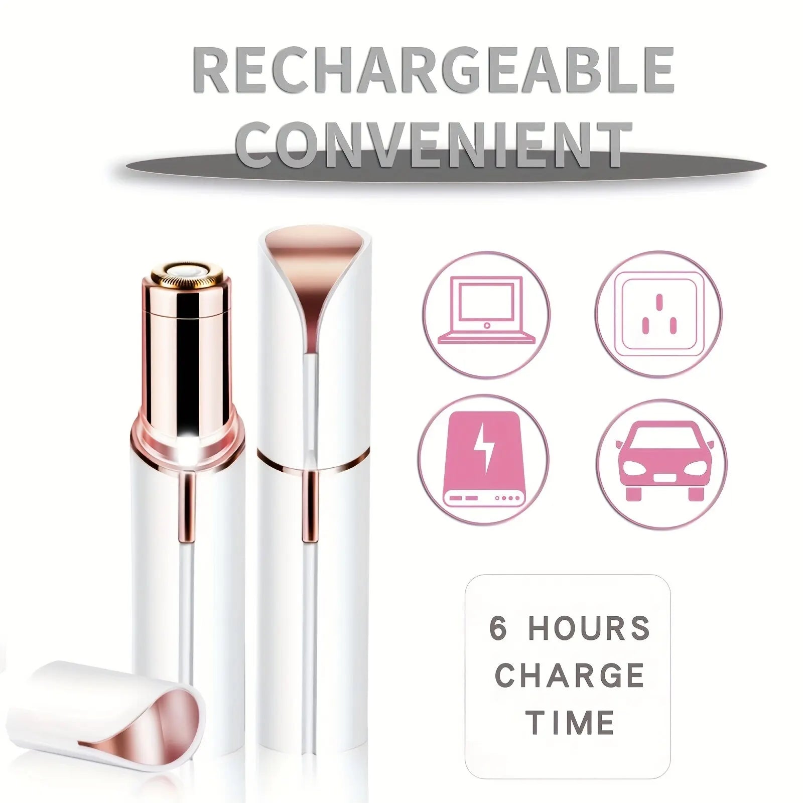 Removedor De Vello Eléctrico En Forma De Lápiz Labial Portátil Para Mujeres, Depilación Facial Indolora Y Efectiva, Herramie