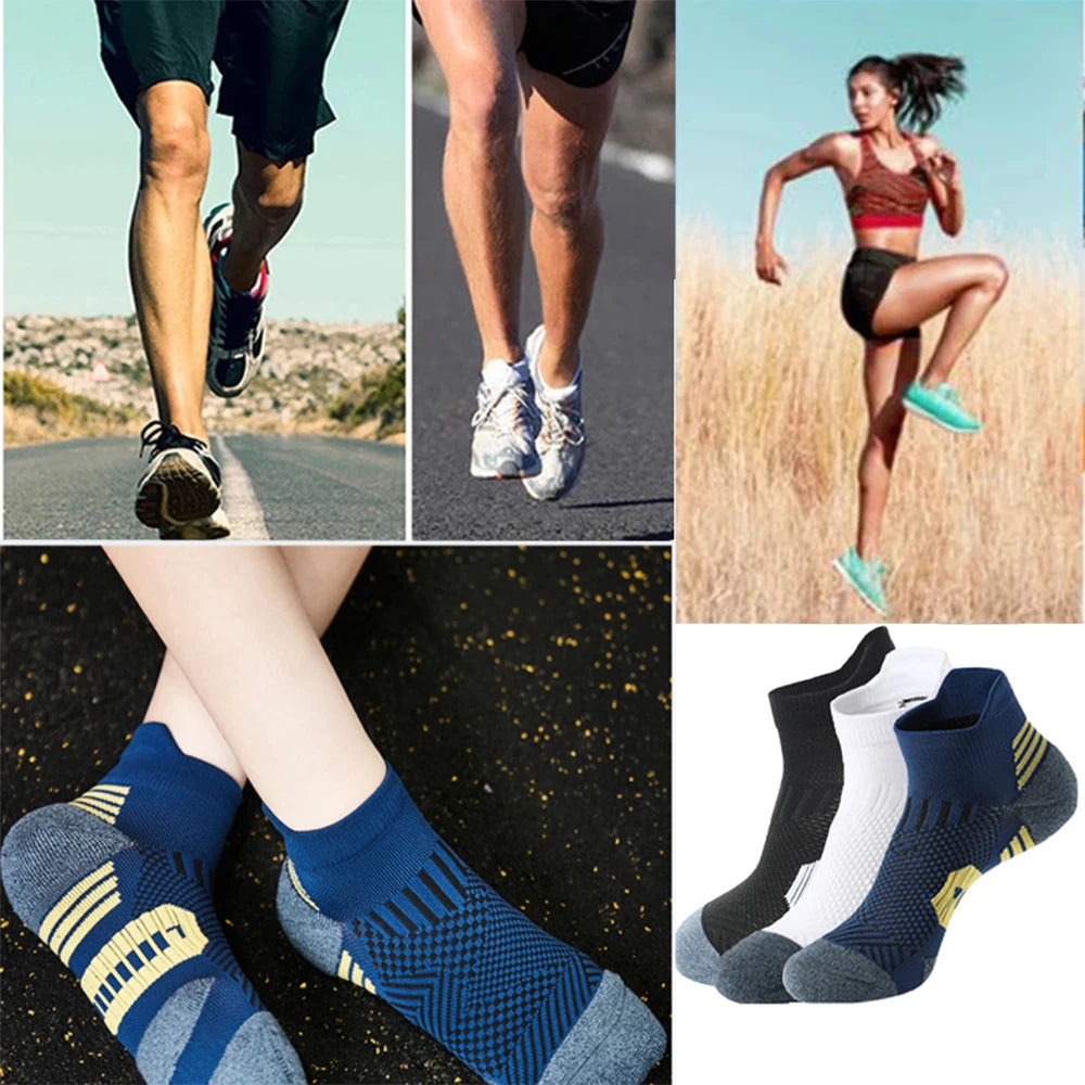 3 paires de chaussettes de sport de Fitness professionnelles, bas de serviette, chaussettes de course antidérapantes pour hommes et femmes, courtes à séchage rapide, pour entraînement de basket-ball