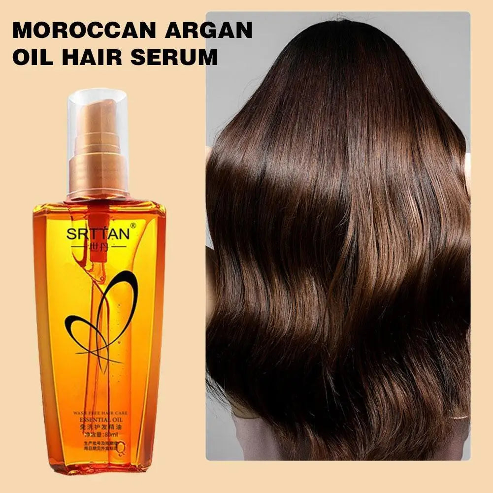 Sérum capillaire à l'huile d'argan du Maroc, brume légère pour pointes fourchues, cheveux indisciplinés et mèches rebelles, réparation capillaire, brillance éclatante