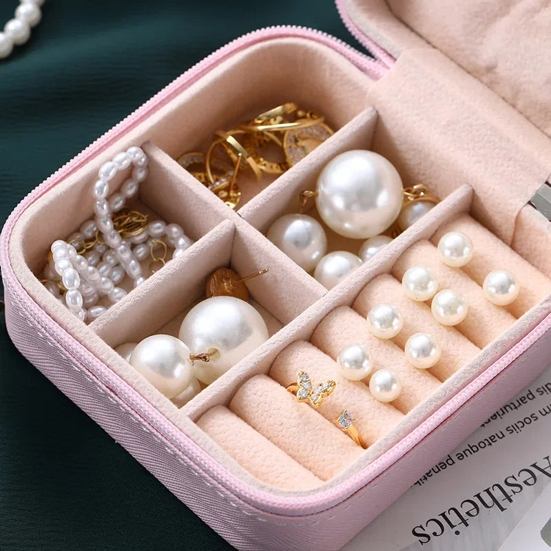 Boîte à bijoux Simple, vente en gros, boîte de rangement Portable pour bagues, colliers, boucles d'oreilles, clous d'oreilles, organisateur de bijoux, vente en gros