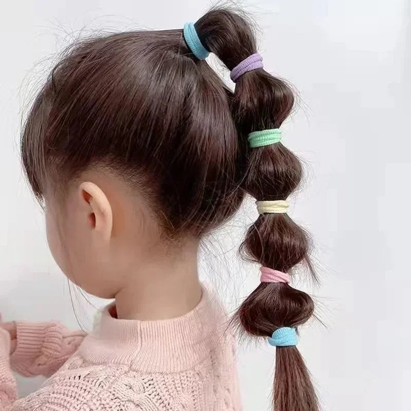 100/300/500 Pcs Girls Colorful Elastic Hair Bands Ponytail Hold Hair Tie Rubber Bands Scrunchie Hair Accessories Bands for Girls