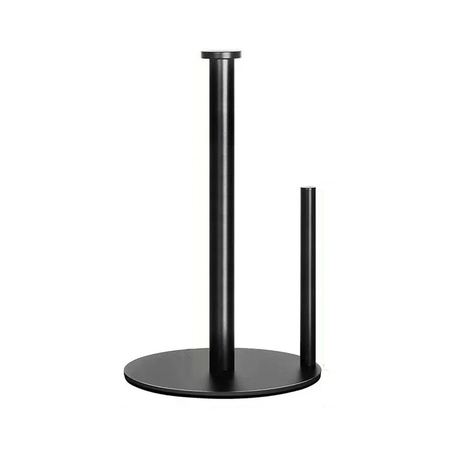 Porte-rouleau de cuisine en acier inoxydable avec base lestée - Organisateur de comptoir robuste et peu encombrant pour essuie-tout