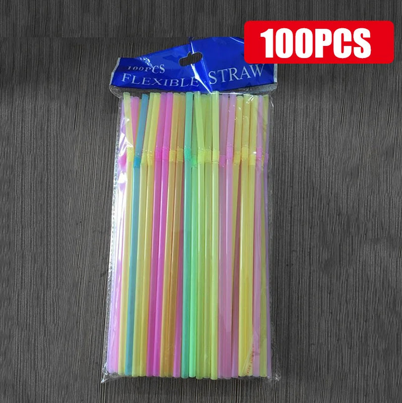 50-1000 pièces paille multicolore boire des pailles d'art pour les fournitures de fête de mariage boisson cuisine Cocktail paille à boire