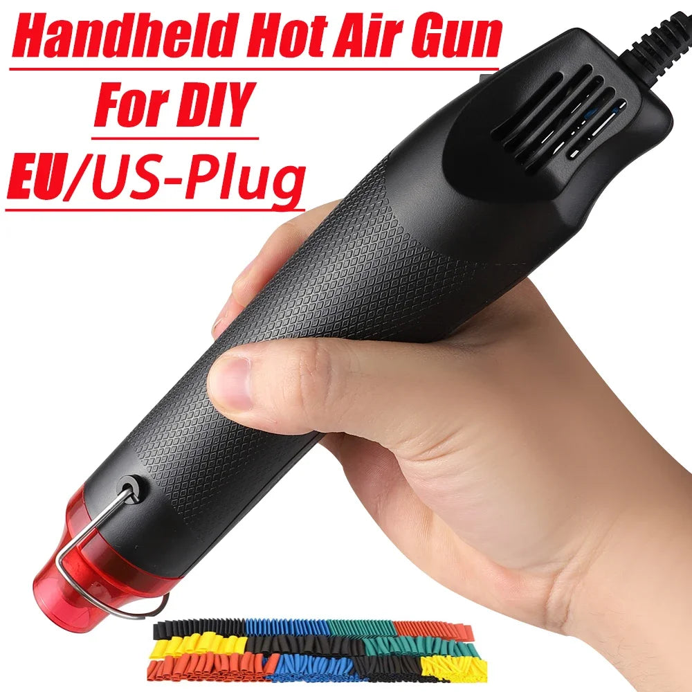 Pistolet à air chaud 220/110 V pour bricolage, outil de chauffage électrique, mini souffleur pour soudage, avec base de support rétractable