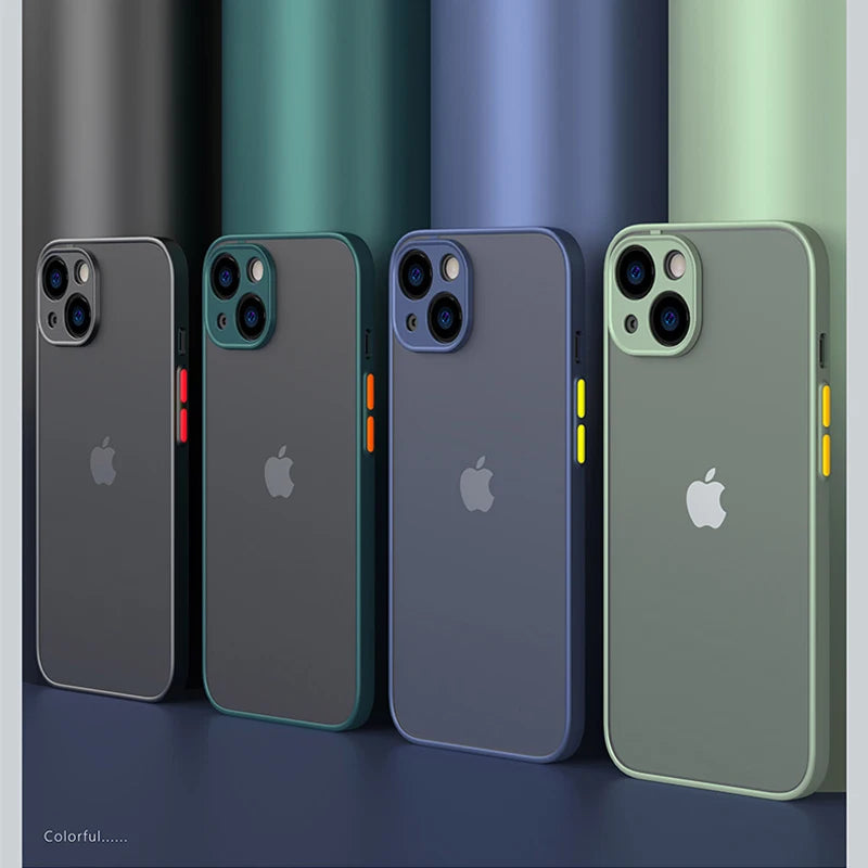 Nouvelle coque de téléphone antichoc Armor Bumper pour iPhone 15, 11, 12, 13 Mini, 14 Pro, XR, X, XS Max, 7, 8 Plus, SE 2020 - Coque rigide en silicone