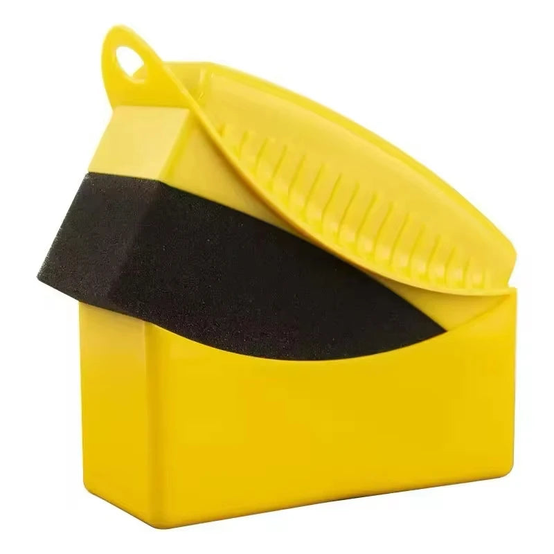 Éponge à cirer avec housse pour le polissage des jantes de voiture et de moto, le lavage et le nettoyage des pneus ABS, l'applicateur de produit pour le contour des pneus et le nettoyage de détail