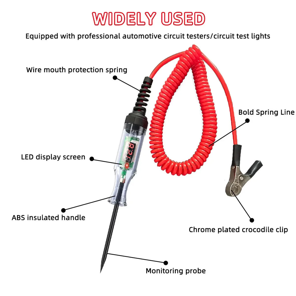 Testeur de Circuit de tension de voiture et camion, 6V 12V 24V, sonde de Diagnostic automobile, stylo de Test, ampoule, stylo de mesure électrique, outils de réparation