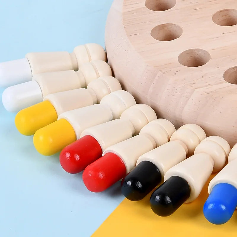 Jeu d'échecs en bois avec allumettes et mémoire, jeu de logique éducatif et intelligent, jouet d'interaction parent-enfant, cadeau pour enfants