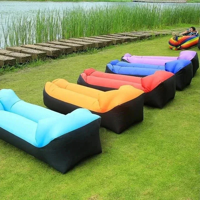 Canapé gonflable paresseux d'extérieur portable, canapé gonflable pliable pour le camping, mobilier d'extérieur, chaise longue gonflable