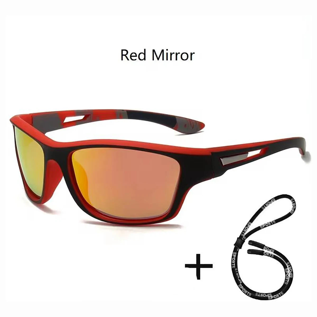 Lunettes de soleil polarisées de sport avec chaîne pour hommes, marque de styliste rétro, cyclisme, escalade, pêche, UV400