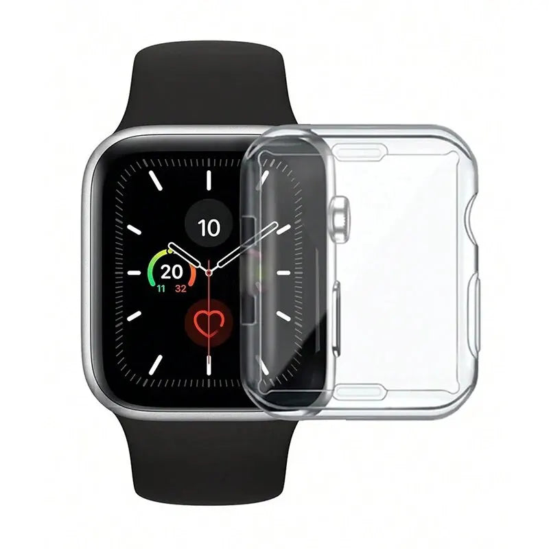 TPU Electroplating Soft Shell Cover for Apple Watch Series 9 8 7 6 5 4 3 SE Screen Protector Accessories for Apple Watch Band