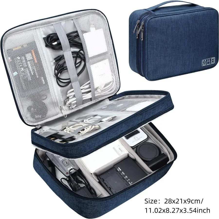 Sac de rangement de câbles étanche, organisateur d'accessoires électroniques numériques, étui de rangement de câbles de voyage Portable pour chargeur de câbles