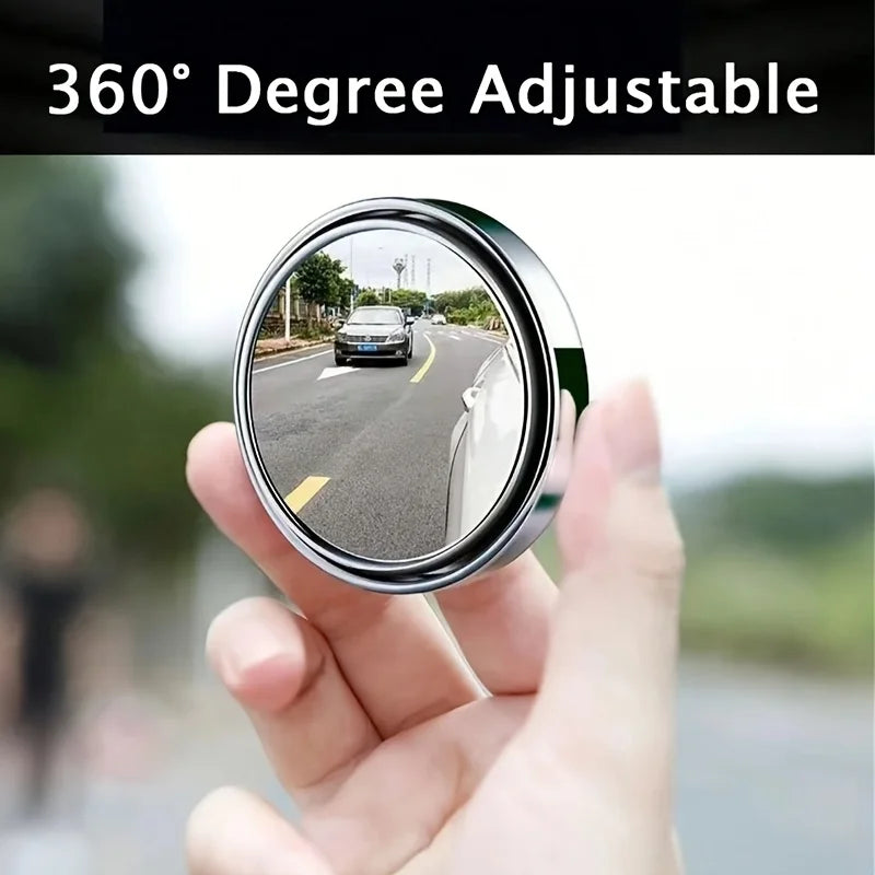2 pièces rétroviseur d'angle mort réglable à 360 degrés rétroviseur auxiliaire de voiture miroir convexe cadre rond rétroviseurs grand angle pour marche arrière de voiture