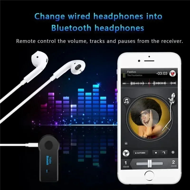 Récepteur Bluetooth 5.0 sans fil AUX pour voiture, adaptateur de prise 3.5mm, convertisseur Audio, téléphone portable, stéréo mains libres