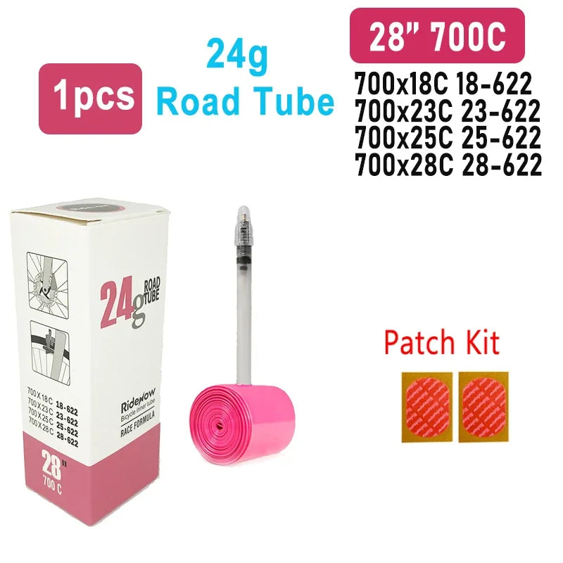 Ridenow Bike Inner Tube 24G 36G 39G 700 18C 25C 28C 32C 35C 38C Road Bike TPU Tube Ultralight French Valve 45mm 65mm 85mm Tube