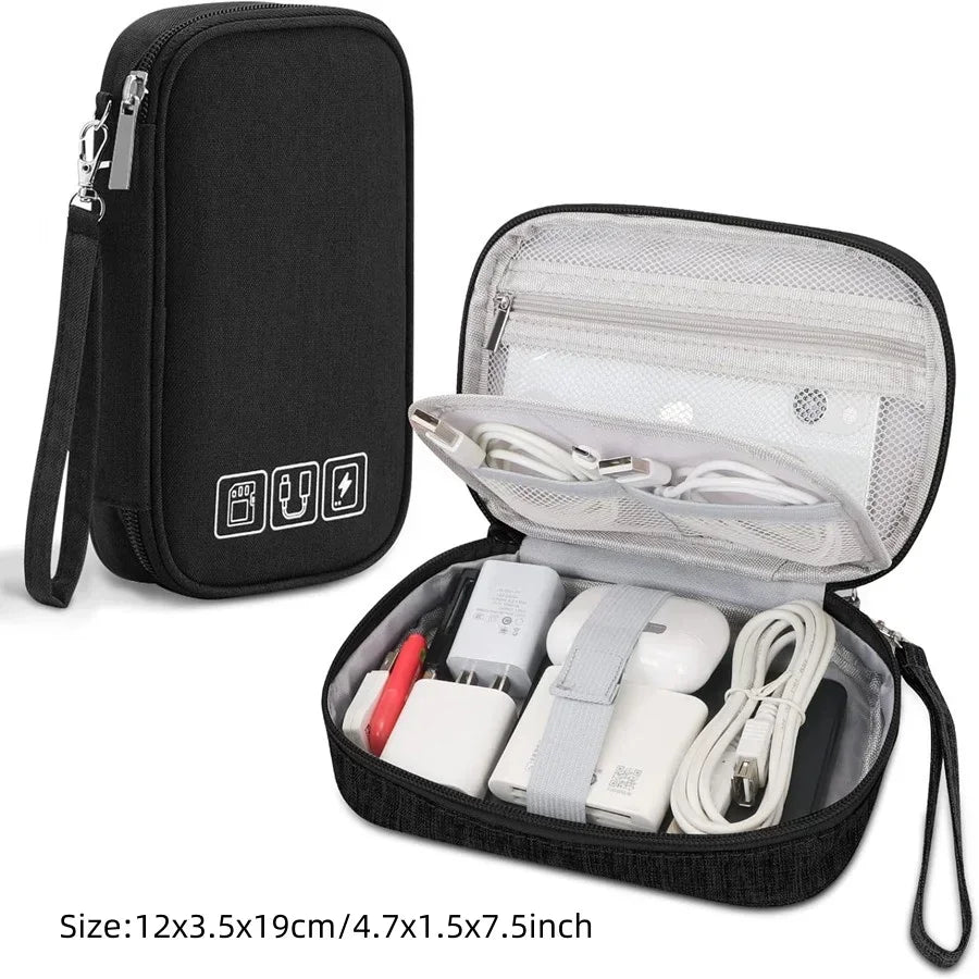 Sac de rangement de câbles étanche, organisateur d'accessoires électroniques numériques, étui de rangement de câbles de voyage Portable pour chargeur de câbles