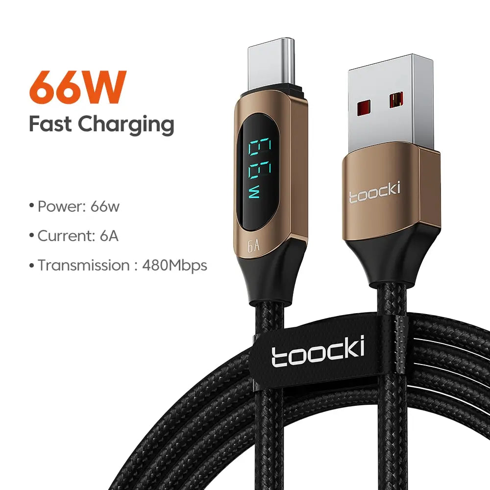 Toocki Type C à Type C câble 100W PD chargeur de charge rapide USB C à USB C câble d'affichage pour Xiaomi POCO F3 Realme Macbook iPad