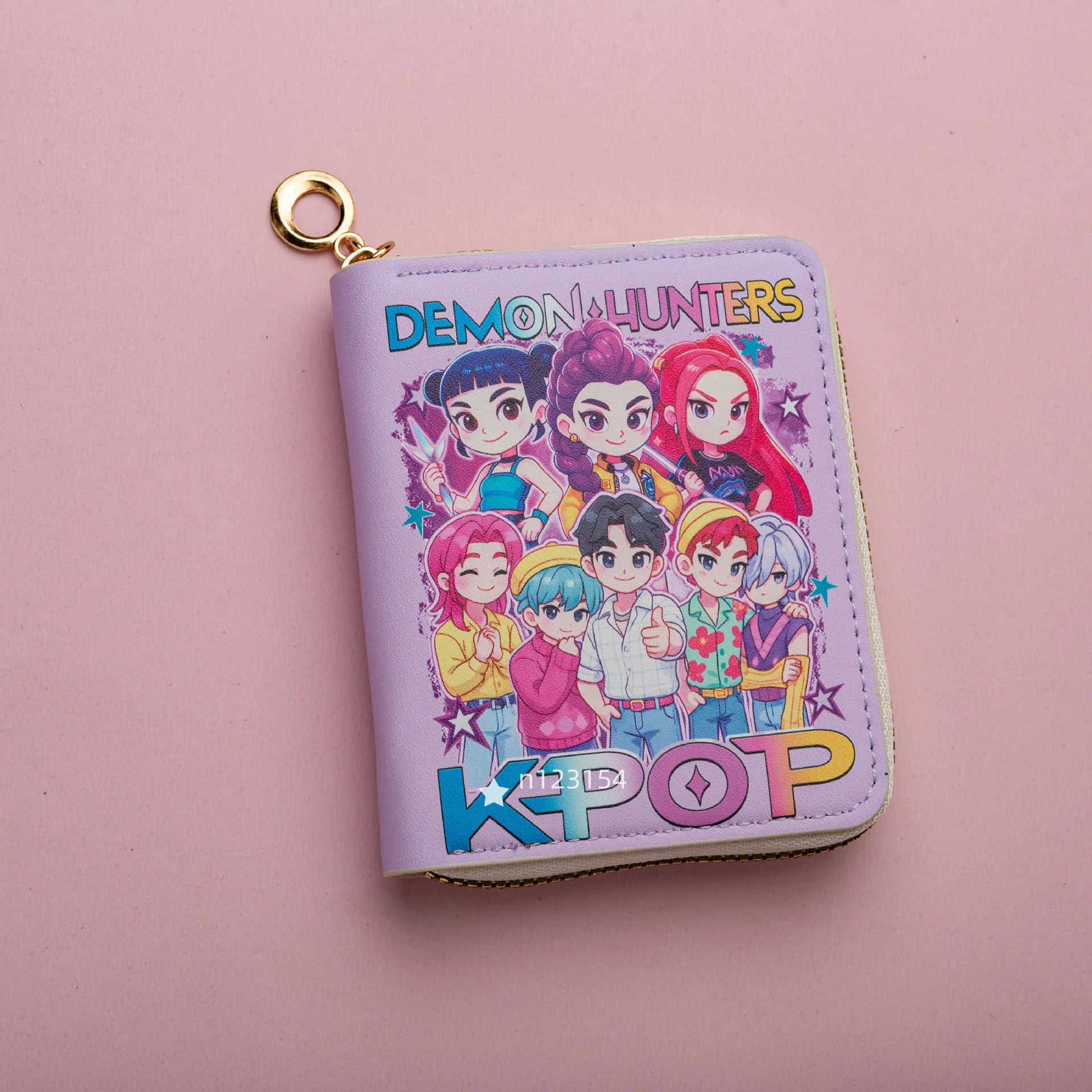 Portefeuille court pour femme KPop Demon Hunters, porte-cartes de crédit en cuir PU, multi-segments, petit portefeuille zippé, pochette pour femme, porte-monnaie