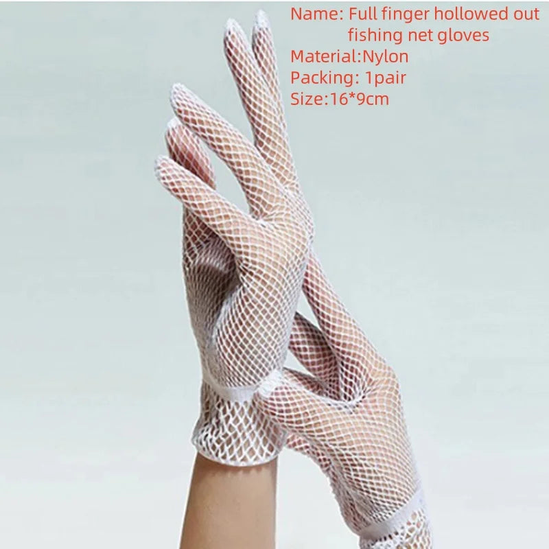 Gants sexy transparents en tulle noir et blanc, fins et courts, parfaits pour le printemps et l'été, pour les soirées, les danses et les mariages. Style Lolita