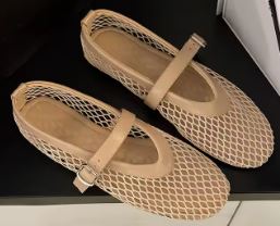 Escarpins de Ballet Maille Noir, blanc & beige Femme – Chaussures Luxe Élégantes