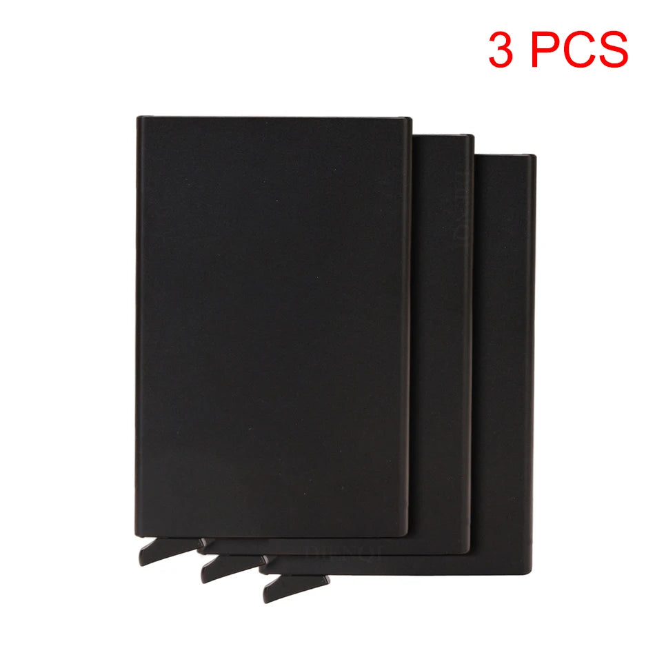 Hommes ID crédit porte carte bancaire portefeuille Anti Rfid intelligent Anti Rfid blocage protégé magique Pop Up mince petit argent portefeuilles étui