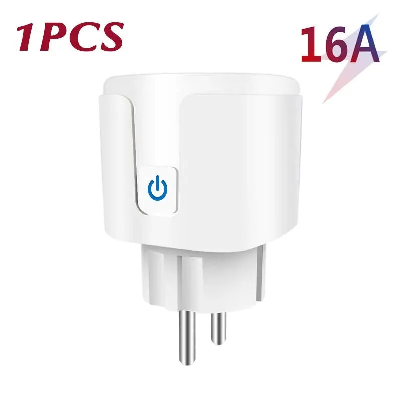 Prise intelligente TUYA WiFi ou Zigbee3.0, ue 16/20A, avec moniteur de puissance, fonction de synchronisation, commande vocale, fonctionne avec Alexa Google Home