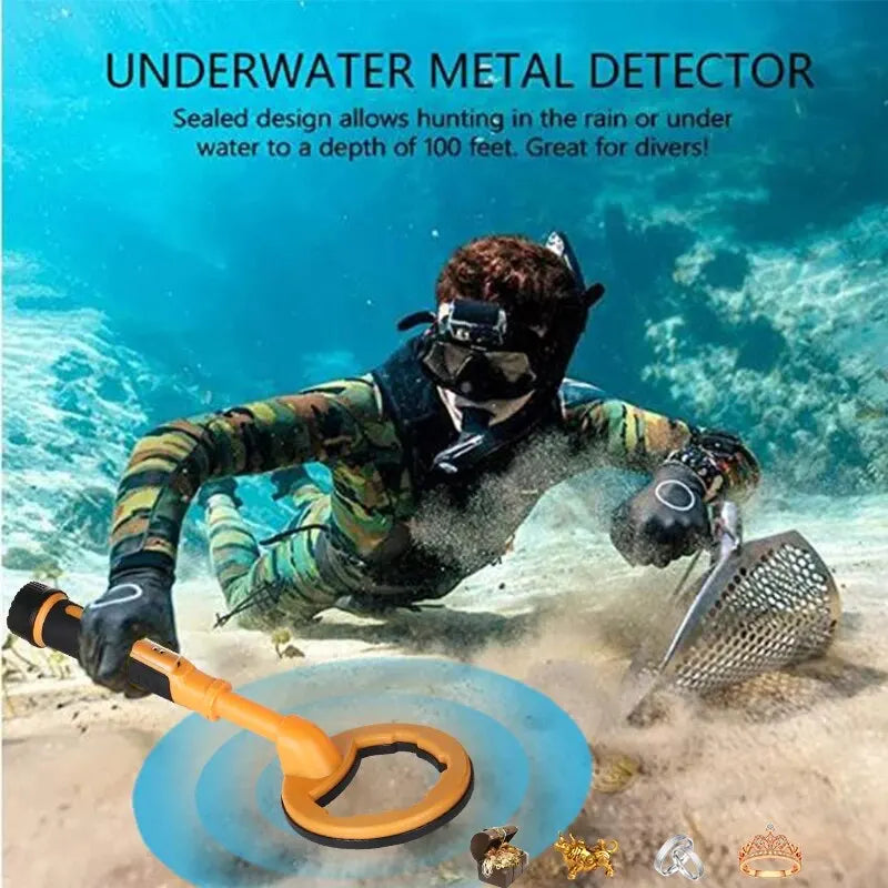 Nouveau détecteur de métaux sous-marin Pulse Dive 2 en 1 avec sonde ronde de 30 m et pointeur précis.