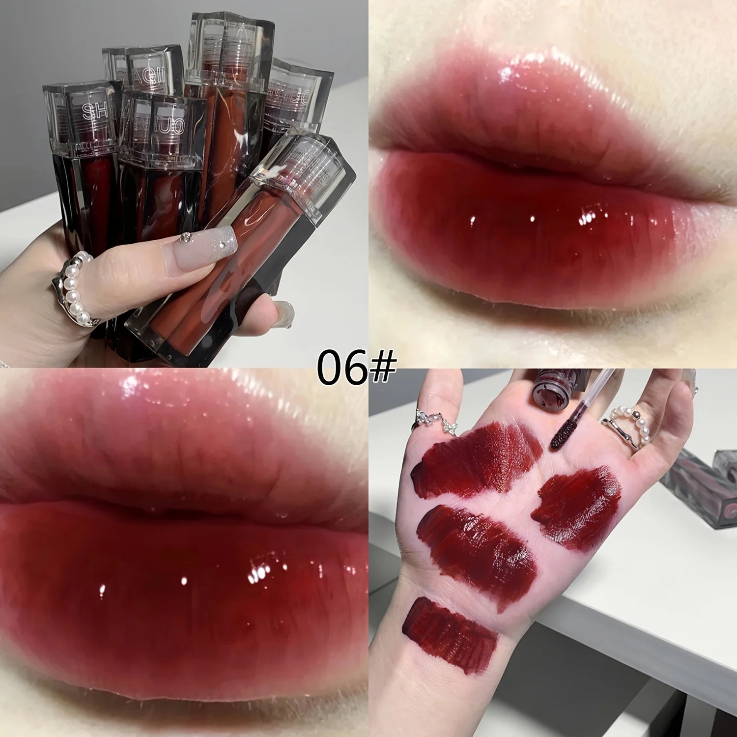 Gloss à lèvres effet miroir Ours Adorable - Rouge à lèvres liquide longue tenue, hydratant et sans transfert, à la texture aqueuse - Brillance luxueuse