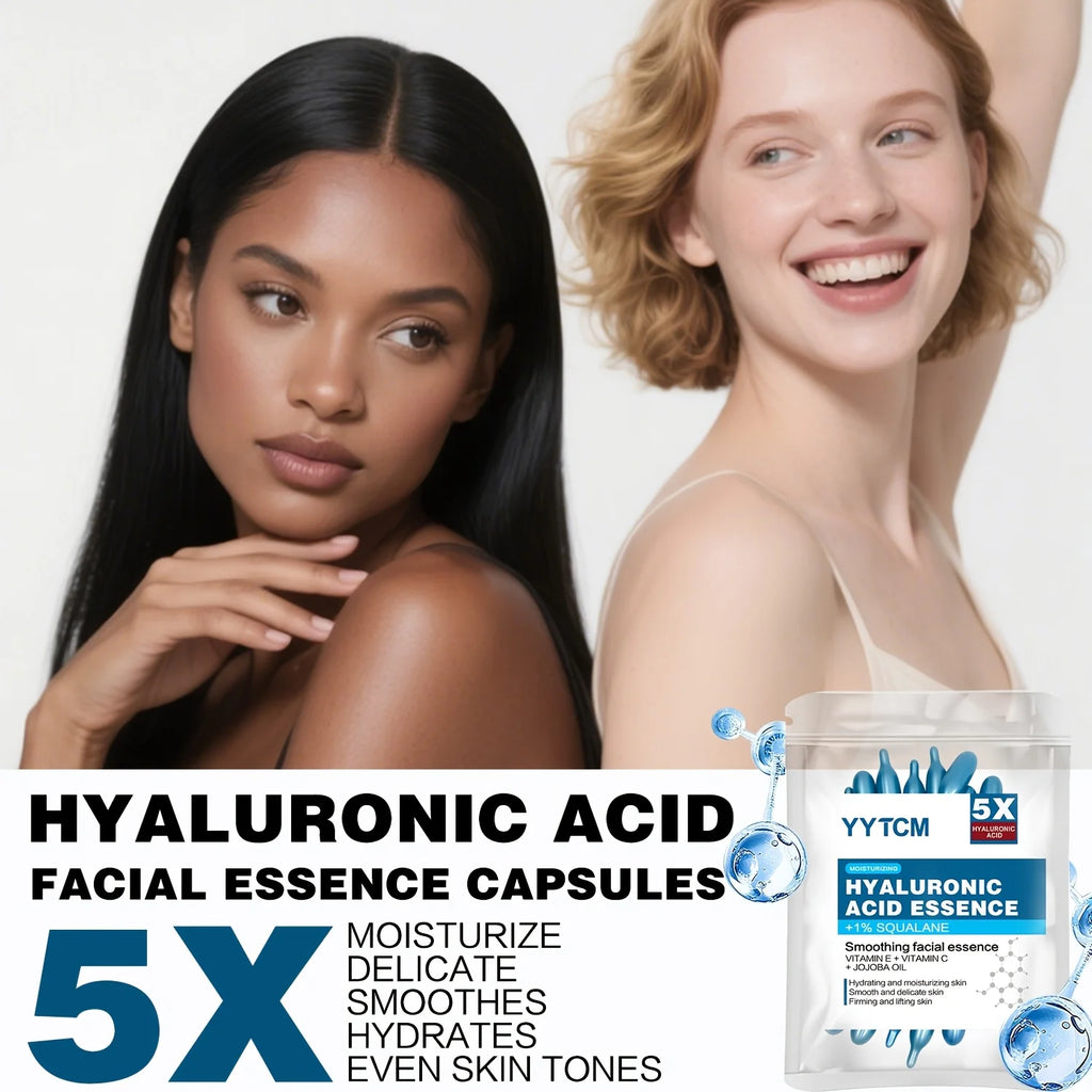 Capsules d'essence hydratante intense à l'acide hyaluronique, sérum hydratant et illuminateur pour la peau (0,4 g x 30 capsules) - 1 sachet