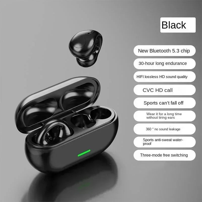 Nouveaux écouteurs sans fil à conduction osseuse T75 d'origine, Bluetooth 5.3, pour le sport, avec un son HiFi et une étanchéité optimale. Casque TWS étanche.