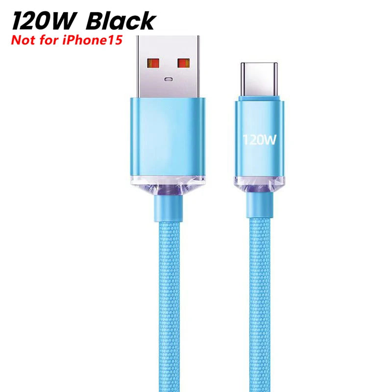 Câble USB C NNBILI 120W Super PD chargeur rapide câble C à C pour iPhone 15 16 Samsung Xiaomi Huawei cordon de données de charge rapide