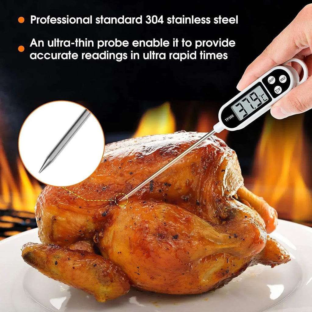 Thermomètre de cuisine numérique à lecture instantanée, sonde de température de la viande pour la cuisson des aliments au barbecue, affichage LCD