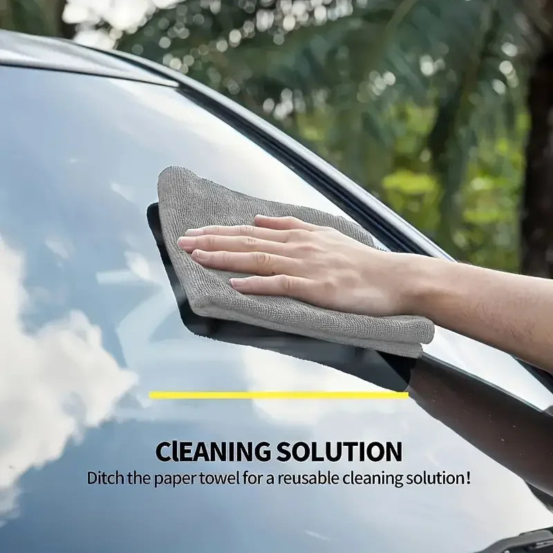Chiffons de nettoyage en microfibre épaisse, non pelucheux, réutilisables et absorbants pour vitres de voiture.