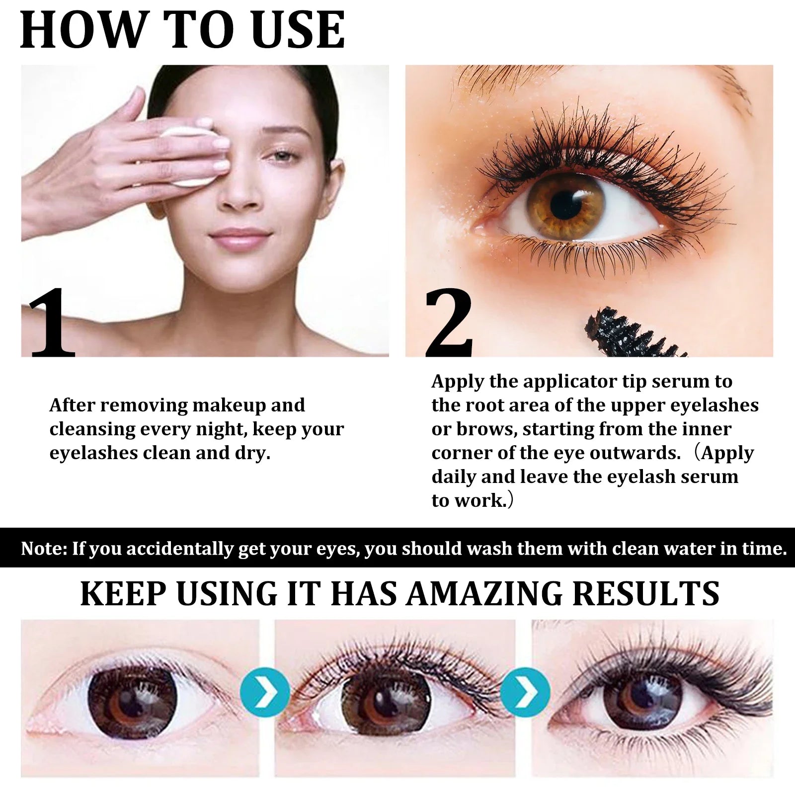Sérum liquide hydratant à l'huile de ricin naturelle pour la croissance des sourcils, épaississants et fins, pour extensions de cils. Produit de maquillage féminin