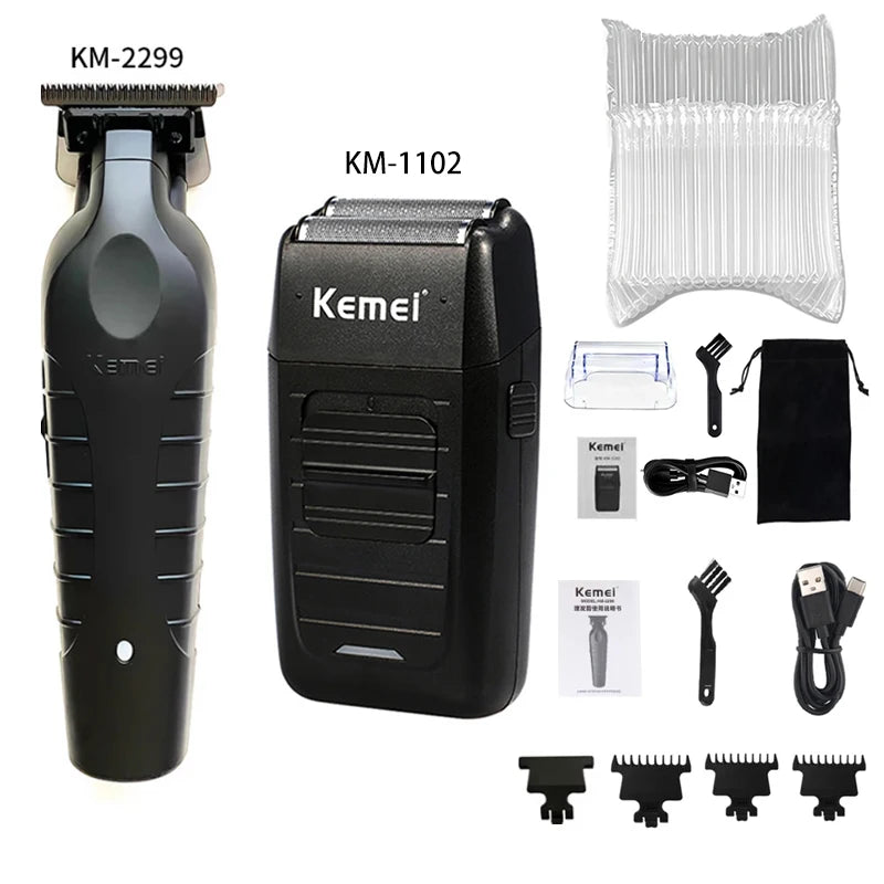 Kemei KM-2296 KM-2299 KM-1102 Kit de tondeuse à cheveux rasoir électrique pour hommes tondeuse à cheveux Machine professionnelle pour couper les cheveux
