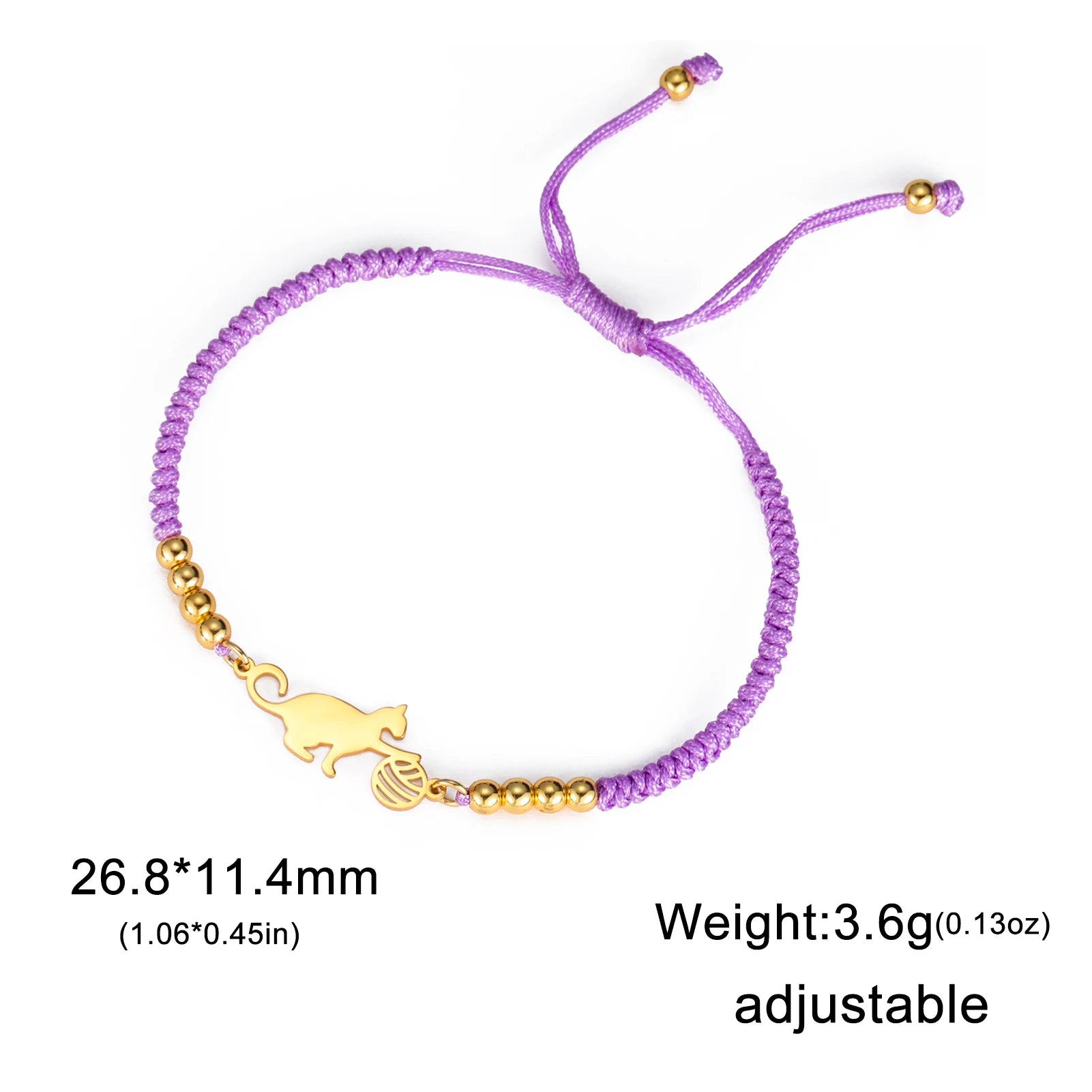 Bracelet Lucktune Chat Mignon en Acier Inoxydable avec Pendentif Animal et Chaîne à Perles - Bijou Tendance Kpop pour Femmes et Hommes - Cadeau Couple