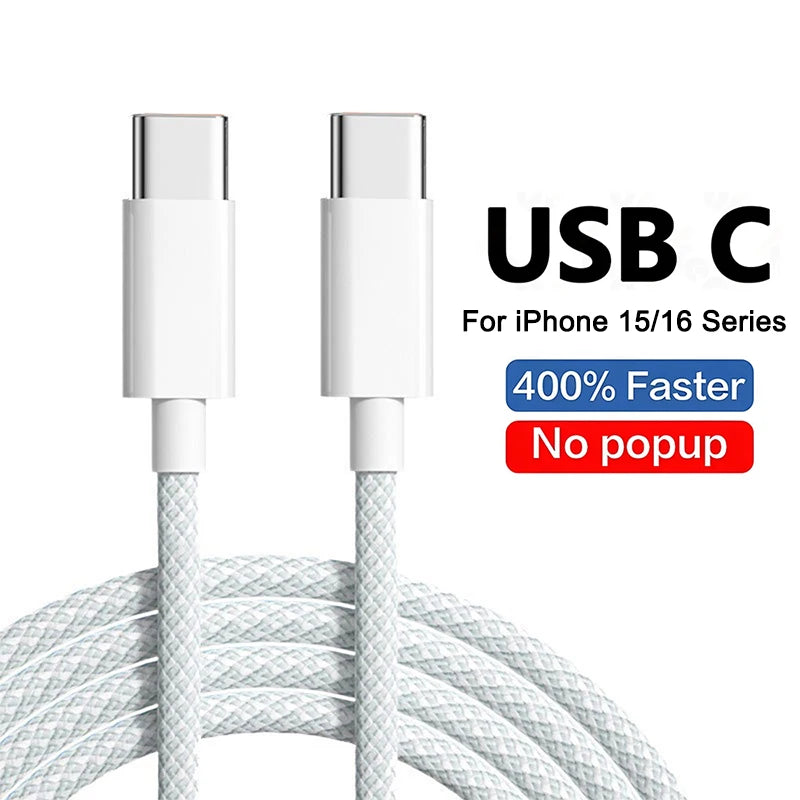 PD 60W chargeur rapide 5A USB C à câble de Type C pour Apple iPhone 16 15 Pro Max Plus charge rapide pour Huawei Samsung Xiaomi câble