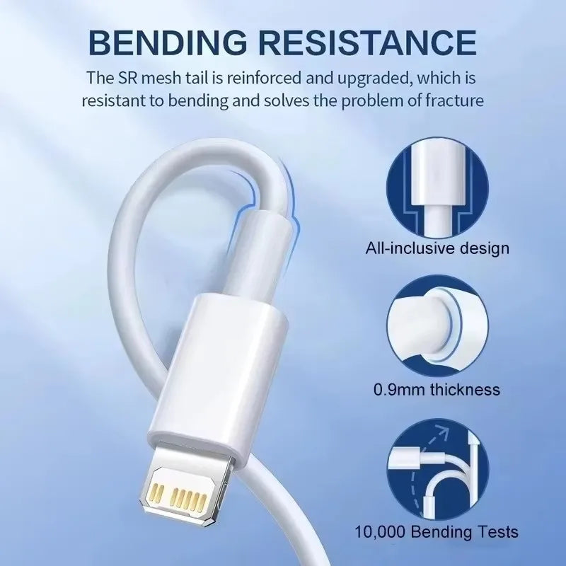 Câble USB de charge rapide Original PD 35W, pour iPhone 14 8 7 Plus 13 12 11 Pro XS Max XR X USB C, 1m 1.5m 2m 3m