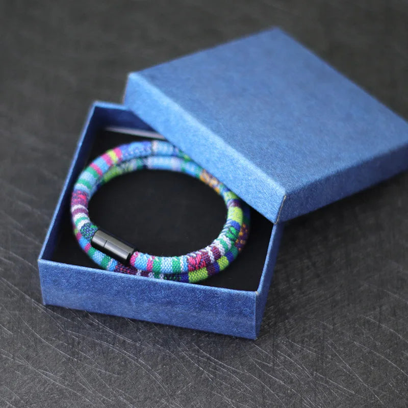 Nouveauté pour homme : Bracelet bohème en corde, bracelet magnétique, bracelet d'aventure et de survie, bracelet de plage et de surf.