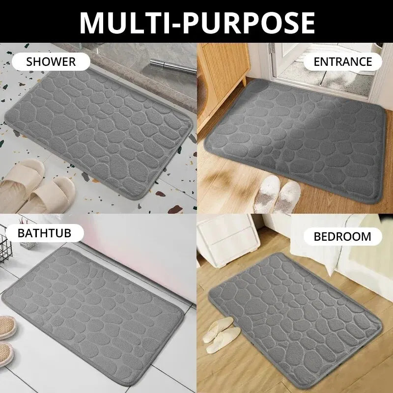 Tapis en fibre gaufrée 1 pièce, tapis antidérapant pour salle de bain et salon, tapis de sol en galets, articles ménagers