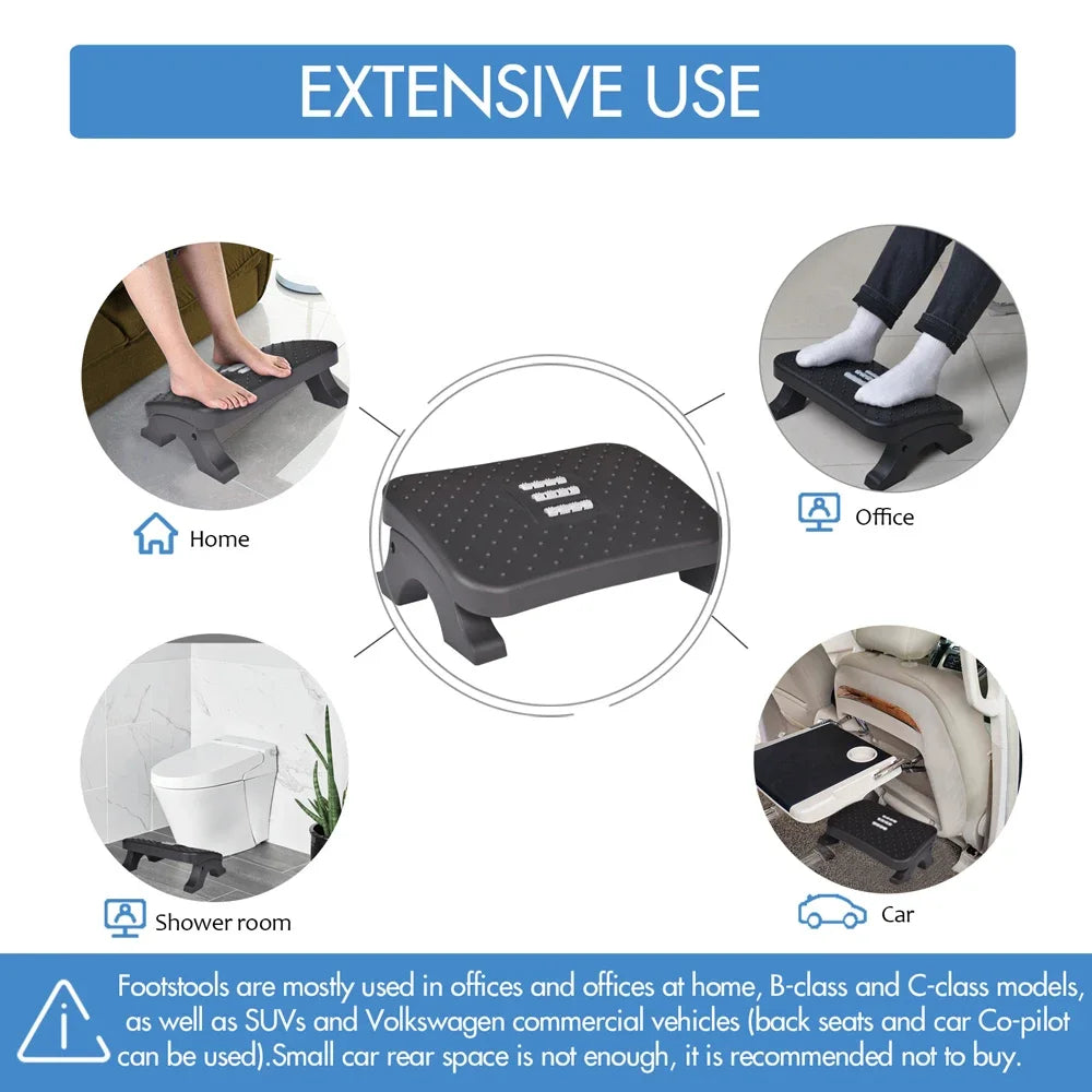 Repose-pieds ergonomique sous bureau avec rouleaux de massage, capacité de 54 kg,