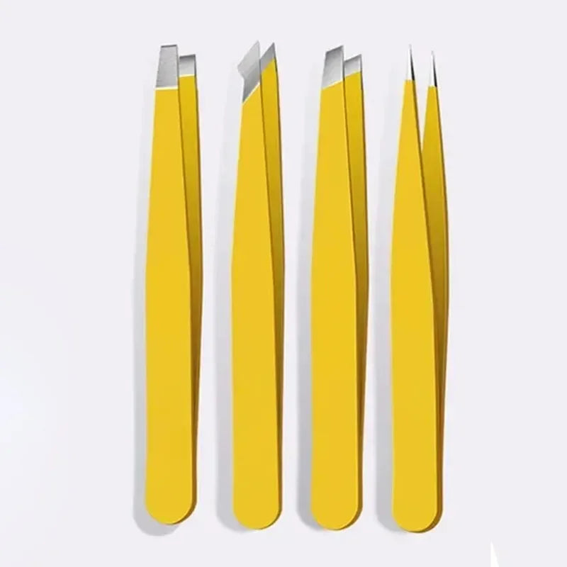 Ensemble de pinces à sourcils Ouriner 4 pièces pinces à sourcils en acier inoxydable ensemble d'outils de beauté professionnels pour la croissance des poils du visage vers l'intérieur