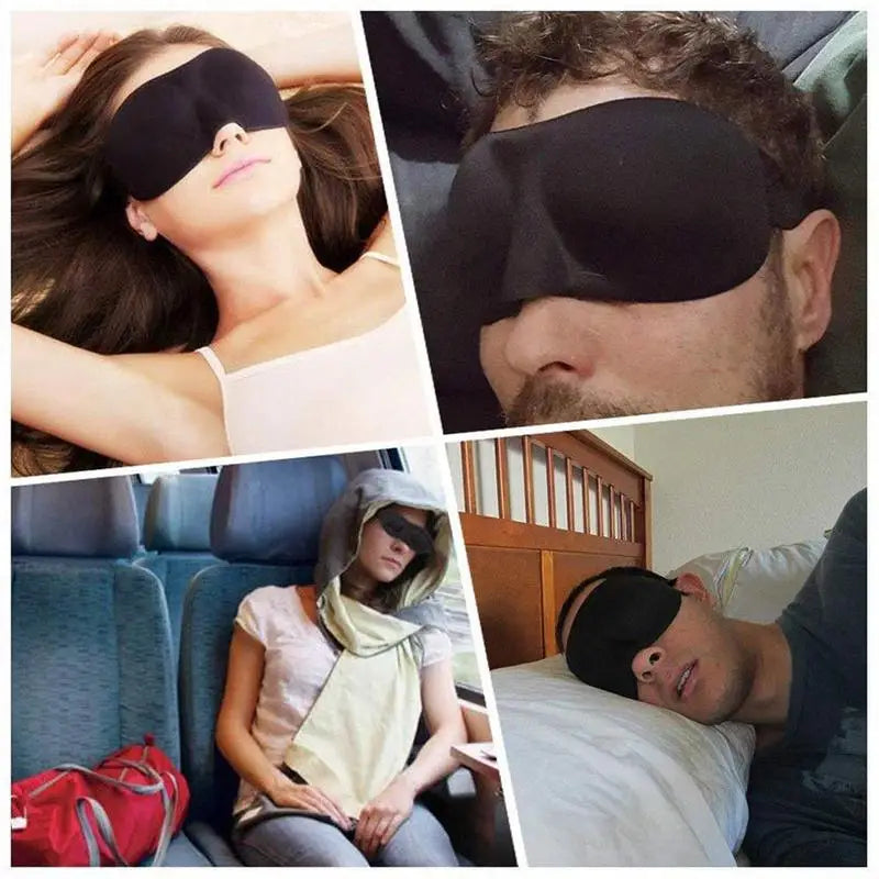 Masque pour les yeux de sommeil 3D, aide au repos de voyage, Patch de couverture pour les yeux, masque de sommeil doux, bandeau pour les yeux, masseur relaxant